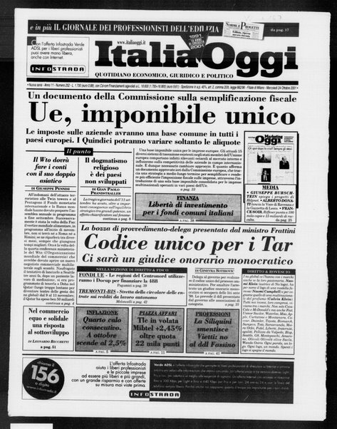 Italia oggi : quotidiano di economia finanza e politica